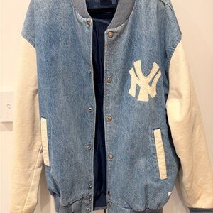 adidas Blue and Cream Mens Jean Jacket